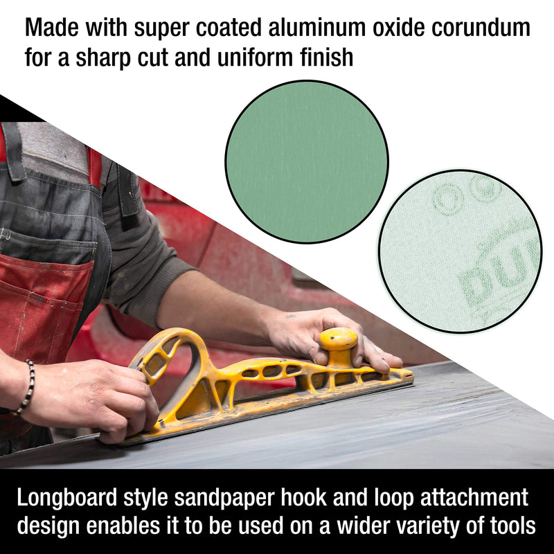 Dura-Gold Premium - 2000 Grit Green Film - Hook & Loop Backing Longboard Continuous Sandpaper Roll, 2-3/4" Wide, 12 Yards Long - For Automotive Detailing, Fine Color Sanding, Long Board Sander Blocks 2000-Grit