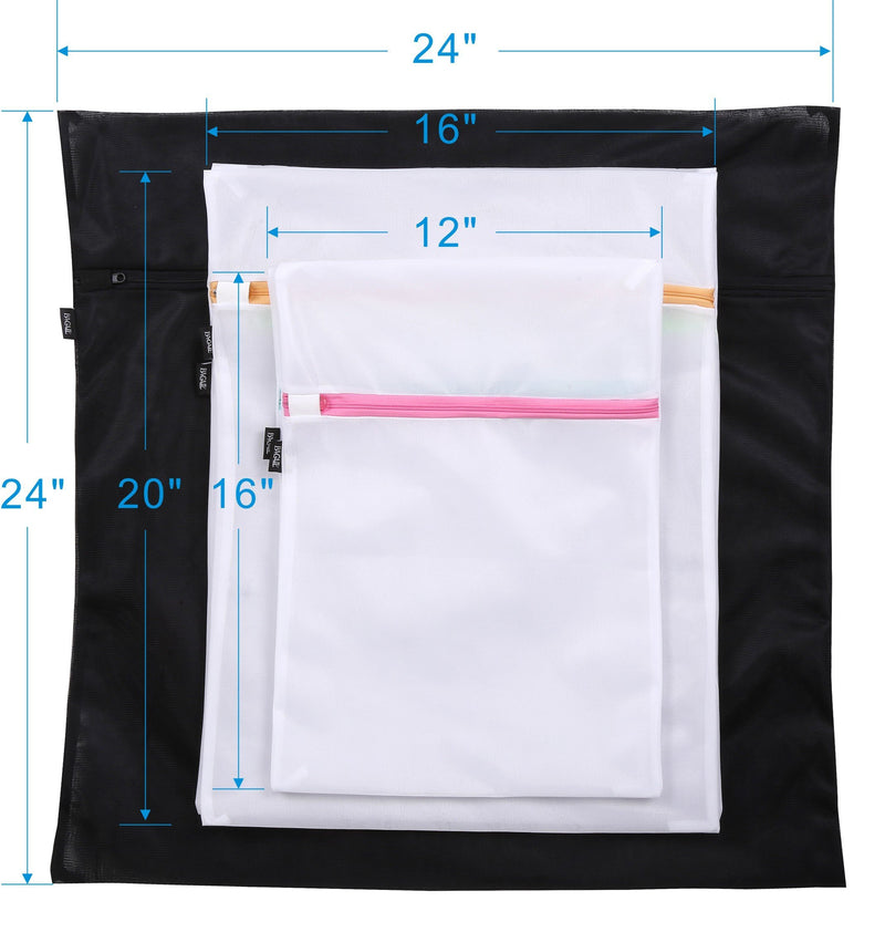 Set of 5 Mesh Laundry Bags-1 Extra Large, 2 Large & 2 Medium Bags Laundry,Blouse, Hosiery, Stocking, Underwear, Bra Lingerie, Travel Laundry Bag White 2M,1XL,2L
