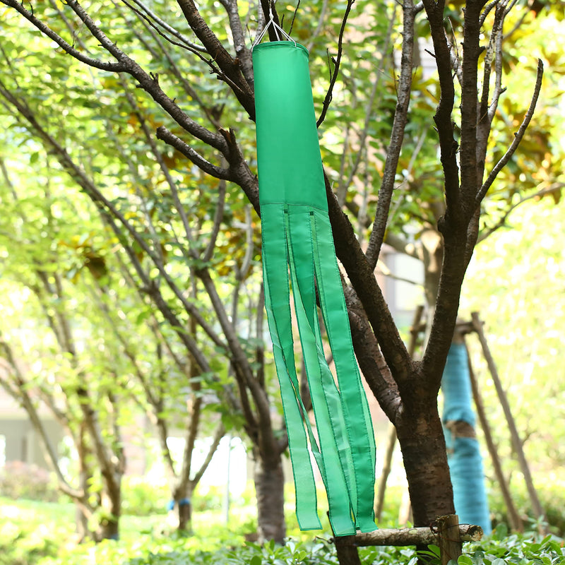 MSFHHA Green Flag WindSock Solid Color 2 Pack Stripes Wind Socks for Yard and Garden Flag, 60 inch Green windsock