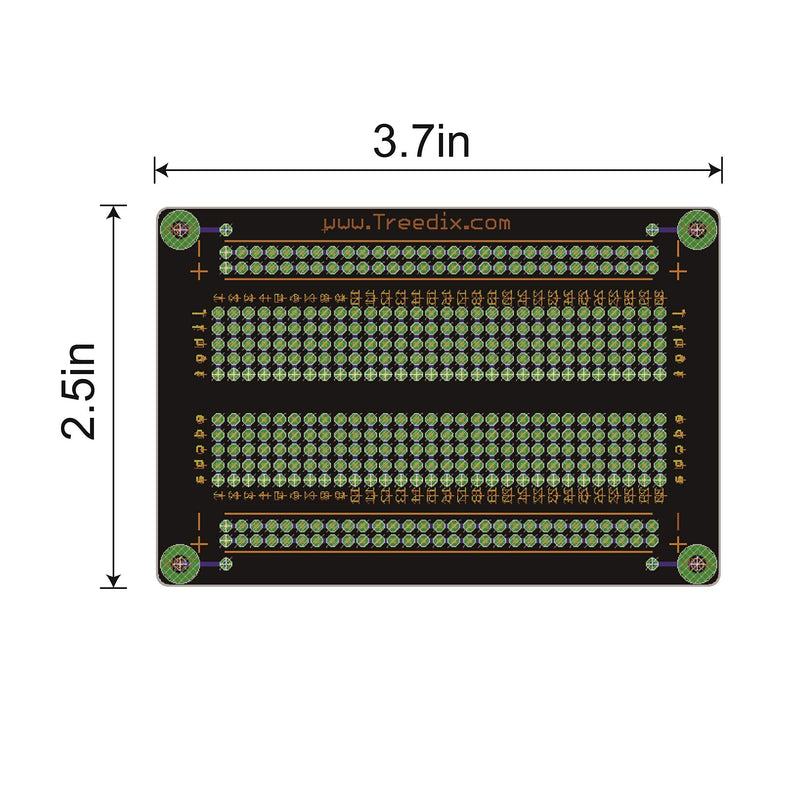 Treedix 3 pcs Universal Board Solderable BreadBoard PCB Prototype Shield Board Double Sided Tinned Gold Plated Holes Compatible with Arduino Kit Raspberry Pi Shield Prototyping and Testing (Mode 3) Mode 3