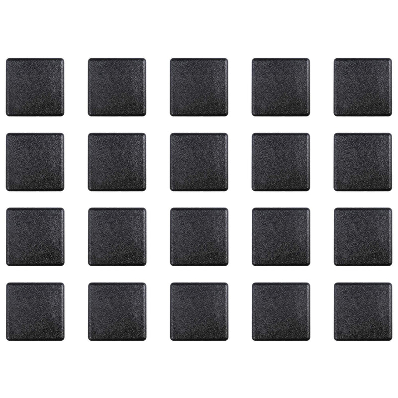 Prescott Plastics 1â€ (25.4 mm) Square Plastic Plug Insert, Black End Cap for Metal Tubing, Fences, Glide Protection for Chairs and Furnitures (20 Pack) 20