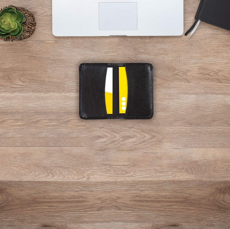 Samsill 81220 Regal Leather Business Card Holder, Case Holds 25 Business, Black
