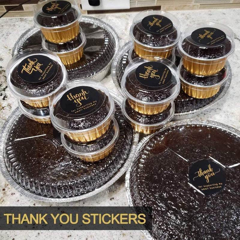 3 Roll Thank You Sticker Labels Seals, JUZIEM Thank You for Supporting My Small Business Sticker, 1" Round Kraft Labels for Greeting Cards, Flower Bouquets, Gift Wraps, Baking Package, Envelopes 3 Pack