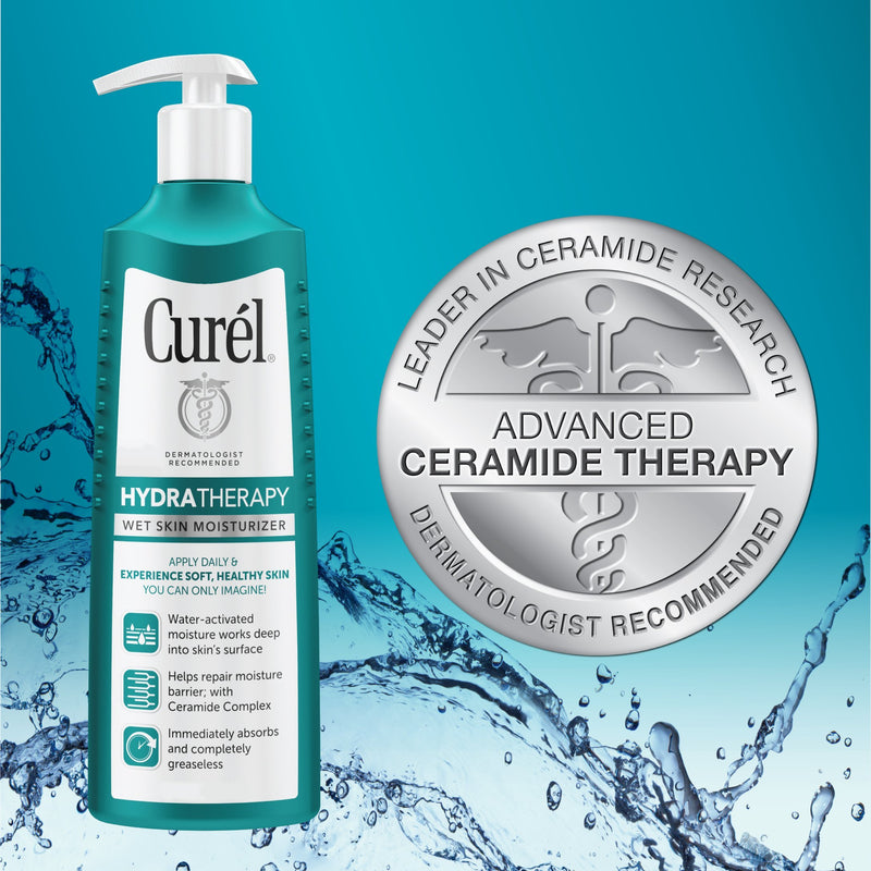 Curél Hydra Therapy In Shower Lotion, Wet Skin Moisturizer for Dry or Extra-dry Skin, with Advanced Ceramide Complex, for Optimal Moisture Retention, 12 Ounce Curél Hydra Therapy In Shower Lotion, Wet Skin Moisturizer for Dry or Extra-dry Skin, 12 Ounce