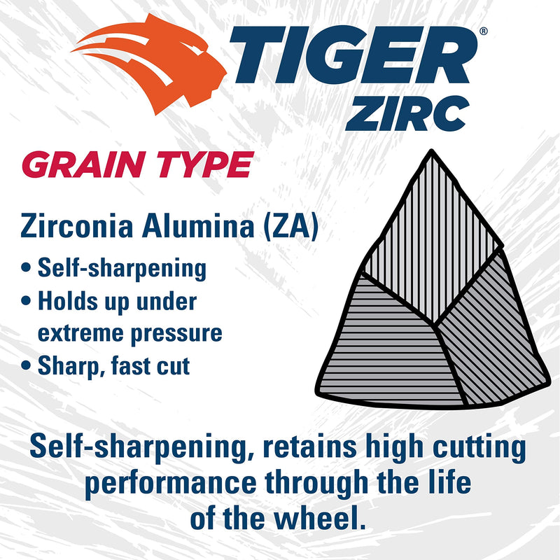 Weiler 58013 4" x .035" Tiger Zirc Type 1 Cutting Wheel, Z60T, 3/8" A.H. (Pack of 25) 4" Dia TYPE 1 3/8" Arbor