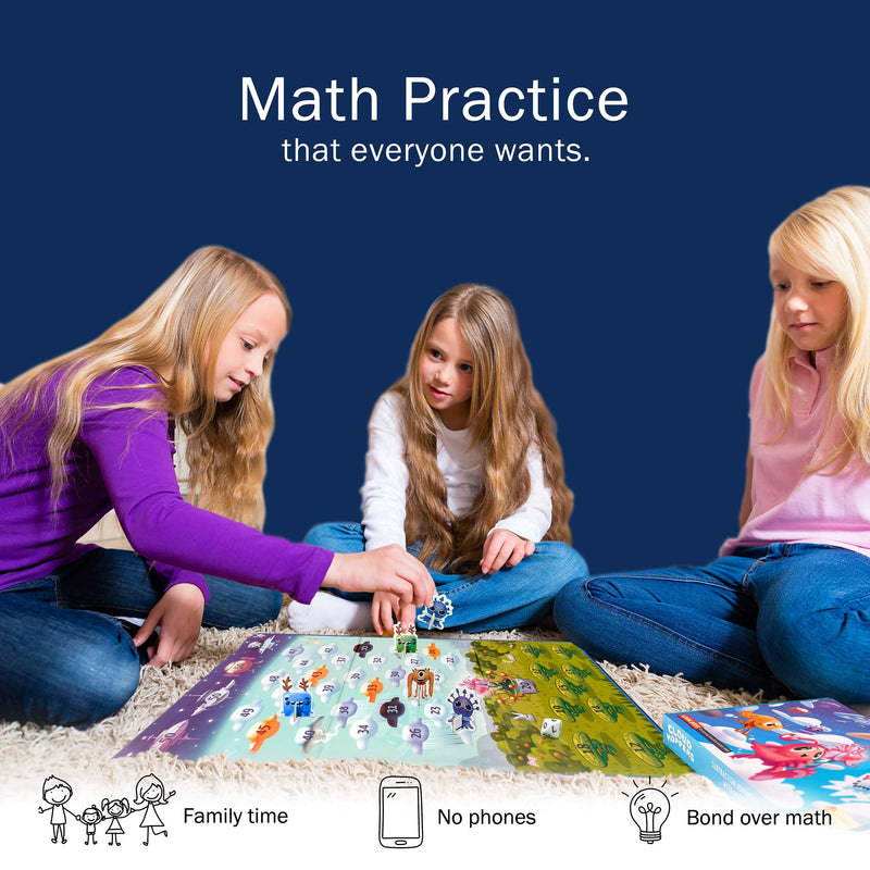 Logic Roots Cloud Hoppers Addition and Subtraction Game - Fun Math Board Game for 6 - 8 Year Olds, Easy to Play Educational Game for Kids at Home, Perfect STEM Toy Gift for Girls & Boys, Grade 1 & Up Addition + Subtraction upto 50