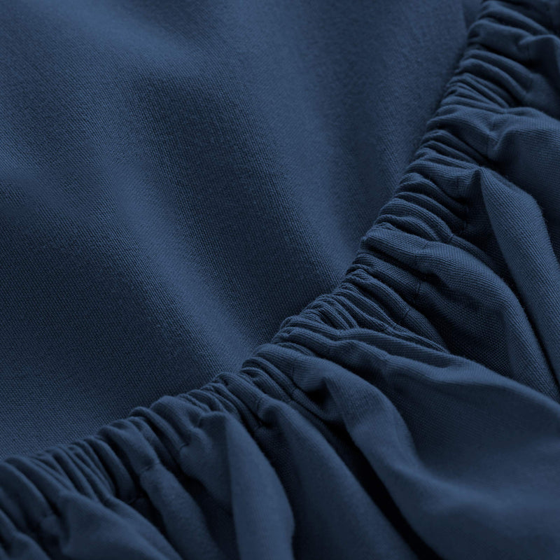 Bare Home Fitted Bottom Sheet Twin - Premium 1800 Ultra-Soft Microfiber - Deep Pocket (Twin, Dark Blue)