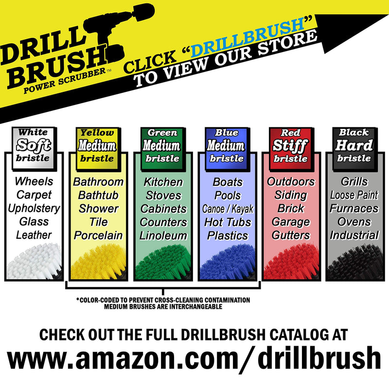 Drill Brush Power Scrubber by Useful Products – Drillbrush White 3 Piece Automotive Cleaning kit - upholstery cleaner scrub brush - Car Cleaning Kit - Furniture Cleaner Brush Drill Attachment Set