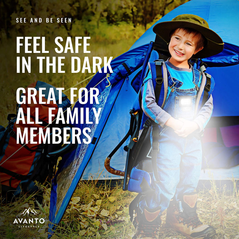 AVANTO Clip On Running Light Original Classic, Addon to Reflective Running Gear for Runners, USB Rechargeable LED Light, Small and Lighweight, Running Lights for Runners and Joggers 1 pack