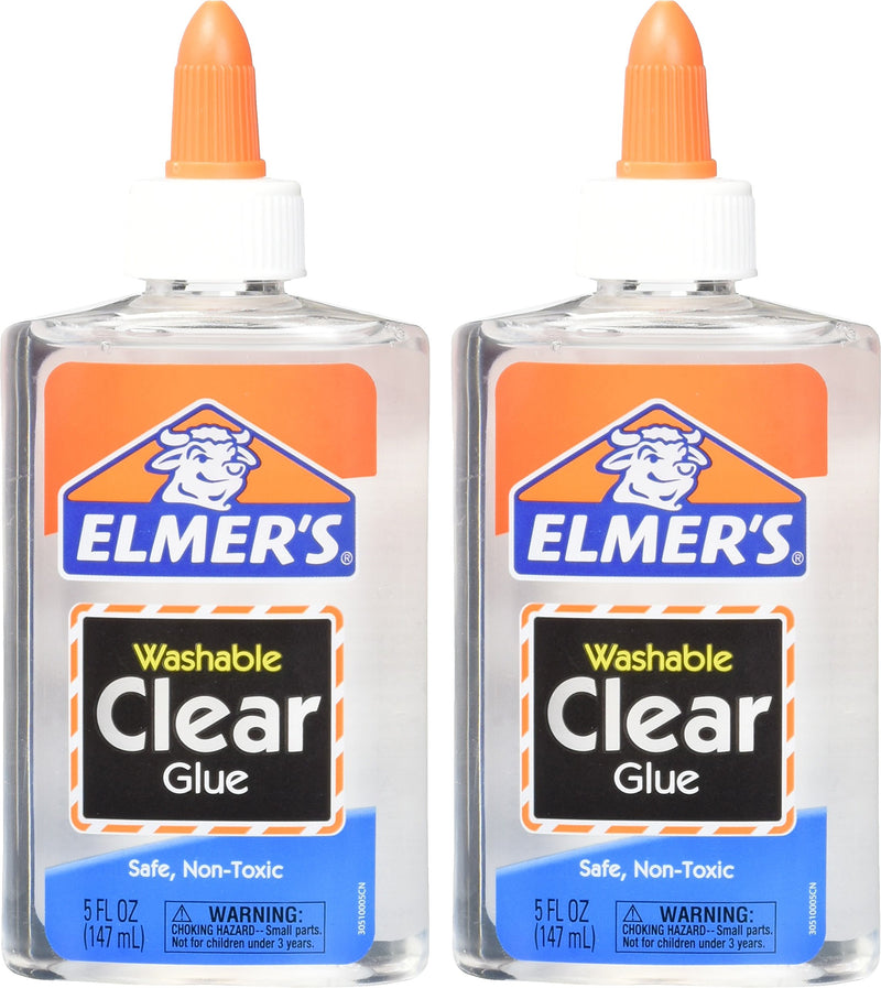 Elmer's E305 Washable School Glue, 5 oz Bottle, 2 Pack, Clear 5 oz Per Bottle