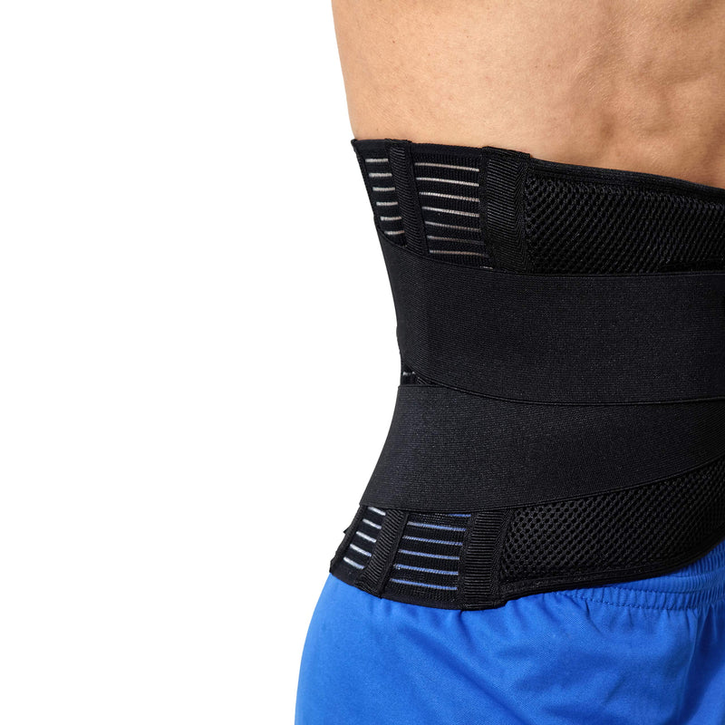 NeoTech Care Adjustable Compression Back Brace Lumbar Support Belt, Black, Size L Large (Pack of 1)