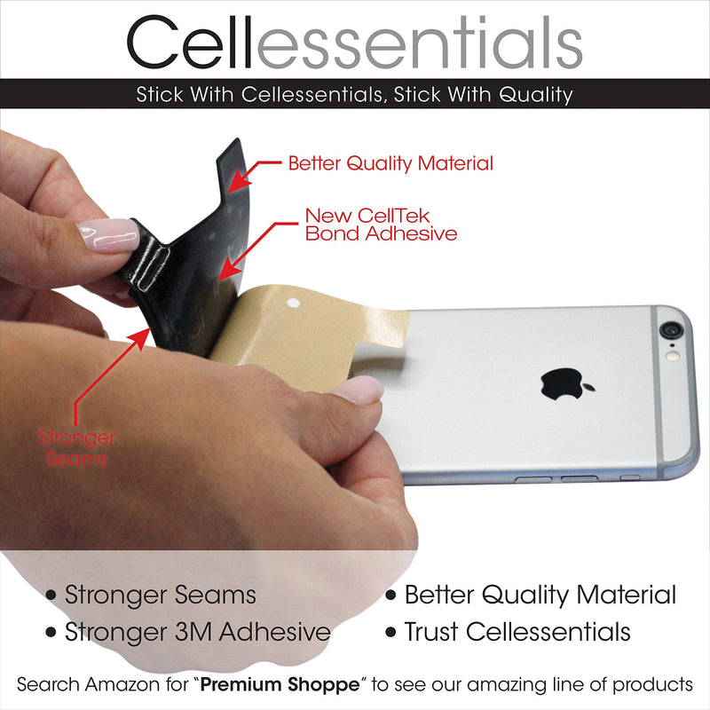 USA Merchant | Cellessentials Card Holder for Back of Phone - Silicone Stick on Cell Phone Wallet for Credit Card, ID, Business Card - iPhone, Android and Most Smartphones - 3 Pack (Black,Pink,Grey) Black, Grey & Pink