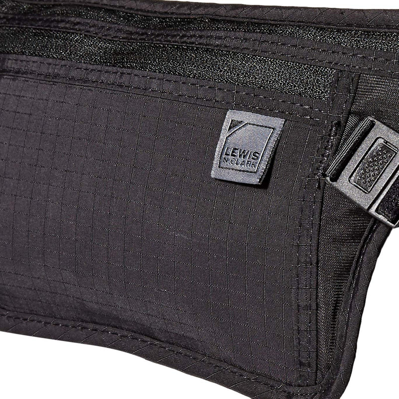 Lewis N. Clark RFID Blocking Money Belt Travel Pouch Waist Stash + Credit Card, Id, Passport Holder for Women & Men, Black, One Size