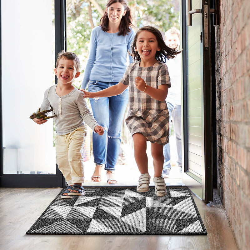 Indoor Doormat,Front Back Door Mat Rubber Backing Non Slip Door Mats 20â€x31.5â€ Absorbent Resist Dirt Entrance Doormat Inside Floor Mats Area Rug for Entryway Machine Washable Low-Profile (Black) Black 20â€x31.5â€