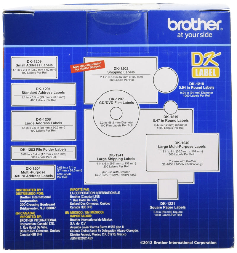 Brother Genuine, DK-2205 Continuous Paper Label Roll, Cut-to-Length Label, 2.4” x 100 Feet, (1) Roll Per Box 1 Roll