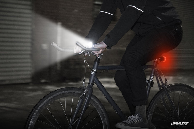 SAMLITE Best Brightest LED Bike Light Set for Kids & Adults, Super Bright Bicycle Headlight, Free Tail Light Included, Water Resistant Bike Light, Easy to Install, Multiple Modes for Cycling Safety