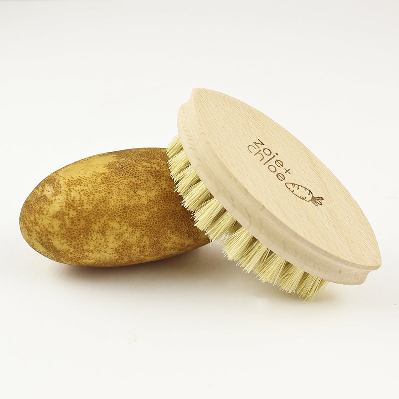 Zoie + Chloe 100% Natural Plant-Fiber Soft Bristles Vegetable Brush Small 4.3 INCH
