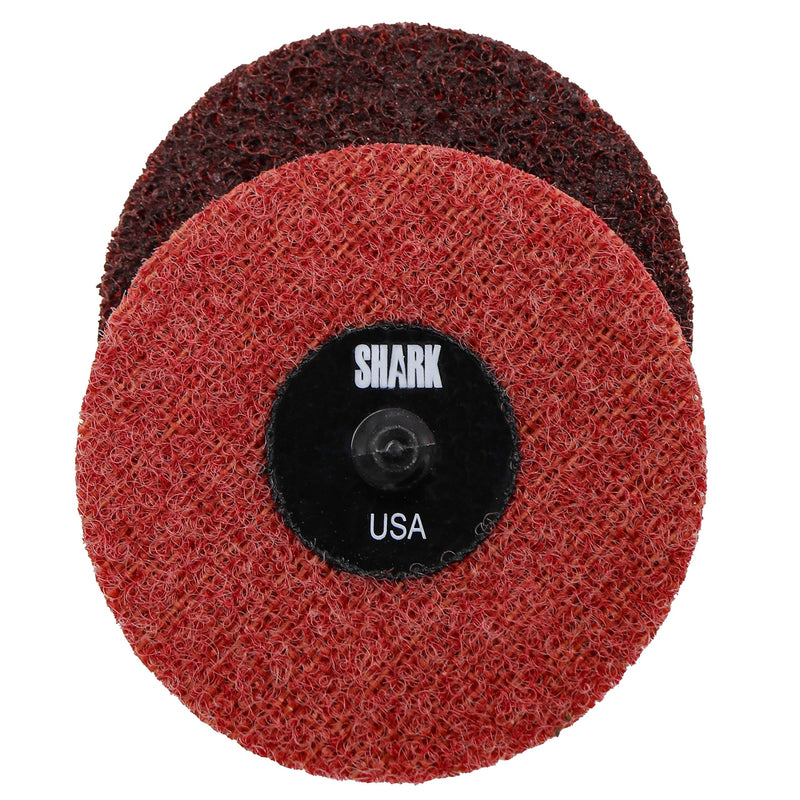 Shark Industries PN-13020 25-Pack Burgundy/Medium Quick Change Surface Conditioning Discs, 3” Diameter – Medium Grit for Sanding, Finishing, Rust Removal & More on All Metals (25 Discs)