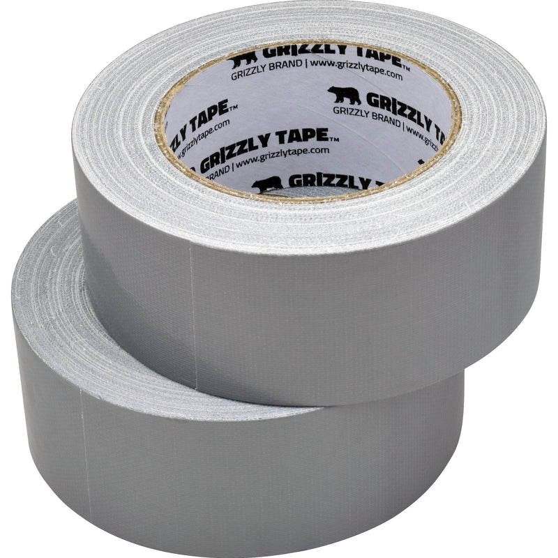 Grizzly Brand Professional Grade Duct Tape, 2-Pack, Silver Color, 11mil Thick, 1.88" Wide x 30 Yards, 2 Rolls - Ideal for Crafts, Home Improvement Projects, Repairs, Maintenance, Bulk