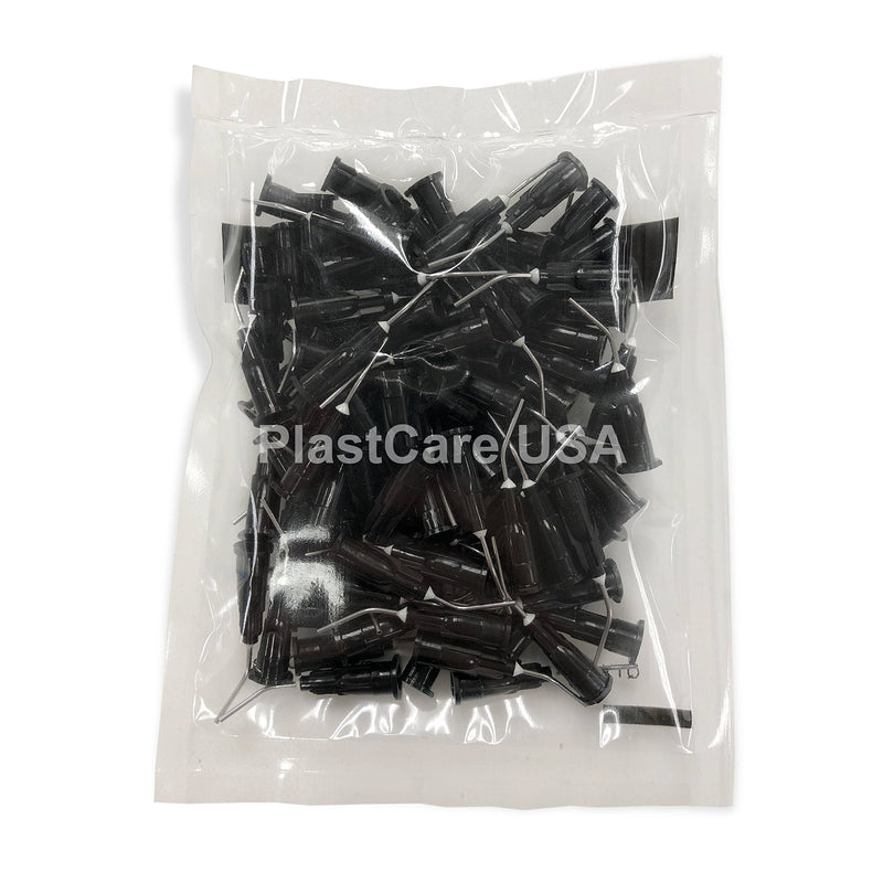 200 20 Gauge Black Dental Pre Bent Flow Dispensing Tips, 2 Bags 20 G (Black)