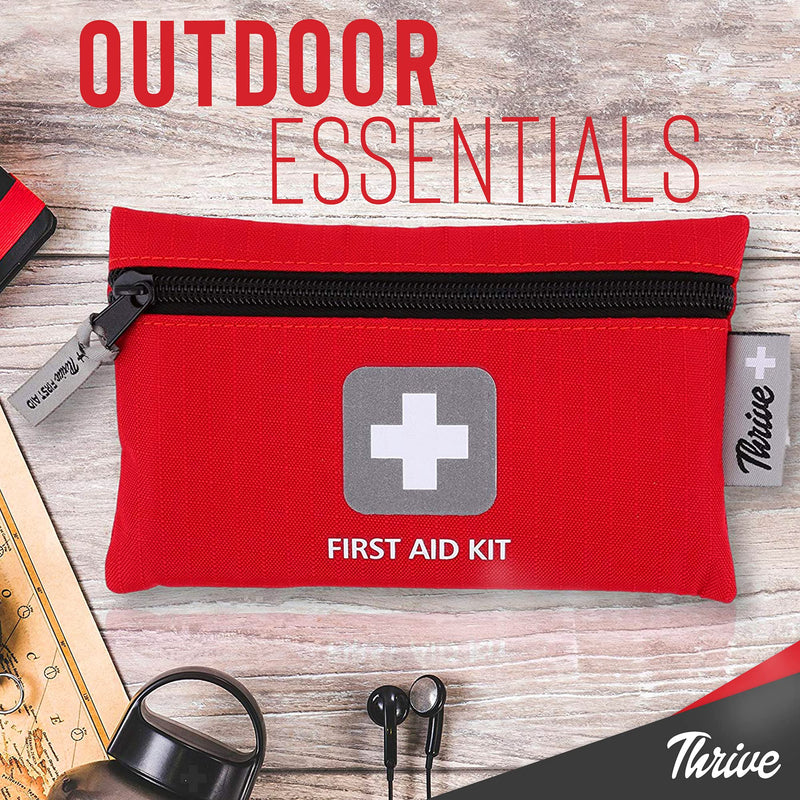 Thrive Mini First Aid Kit Travel Size (66 Piece) - First Aid Bag with Hospital Grade Medical Supplies 66 Piece