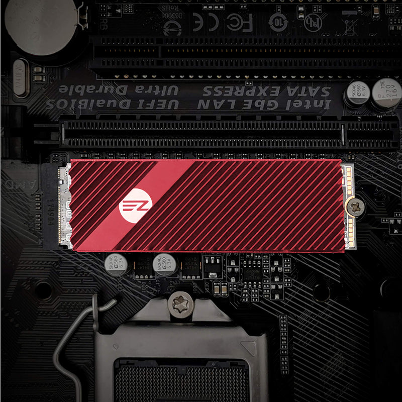 EZDIY-FAB M.2 SSD heatsink 2280, Double-Sided Heat Sink, High Performance SSD Radiator for PC / PS5 for PCIE NVME M.2 SSD or SATA M.2 SSD- Red