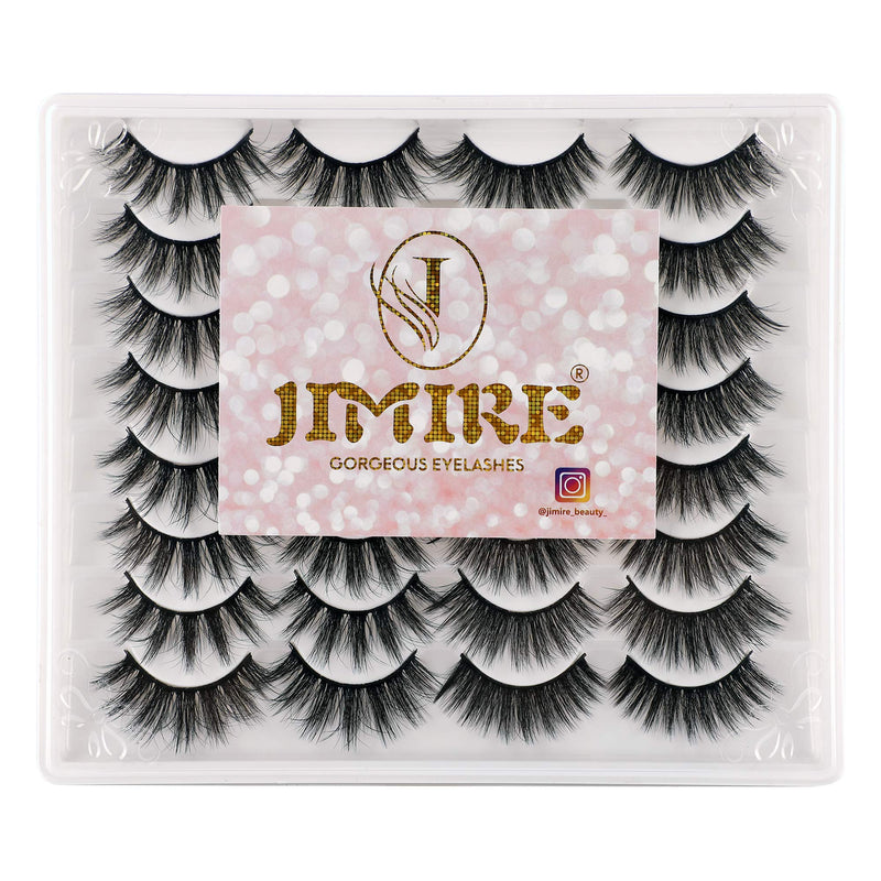 JIMIRE 2 Variety Styles False Eyelashes 16 Pairs Fluffy Volume Natural Fake Lashes Pack
