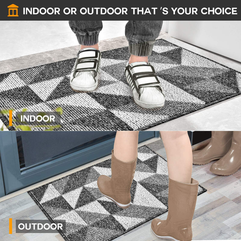 Indoor Doormat,Front Back Door Mat Rubber Backing Non Slip Door Mats 20â€x31.5â€ Absorbent Resist Dirt Entrance Doormat Inside Floor Mats Area Rug for Entryway Machine Washable Low-Profile (Black) Black 20â€x31.5â€
