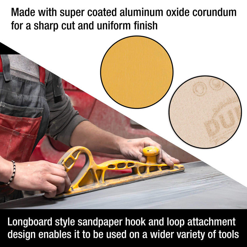 Dura-Gold Premium - 1000 Grit Gold - Hook & Loop Backing Longboard Continuous Sandpaper Roll, 2-3/4" Wide, 12 Yards Long - For Automotive Detailing, Fine Color Sanding, Long Board Sander, Hand Blocks 1000-Grit