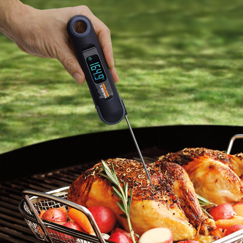 Maverick 2-in-1 Temp and Time Digital Instant Read Cooking Kitchen Grilling Smoker BBQ Probe Meat Thermometer, Black
