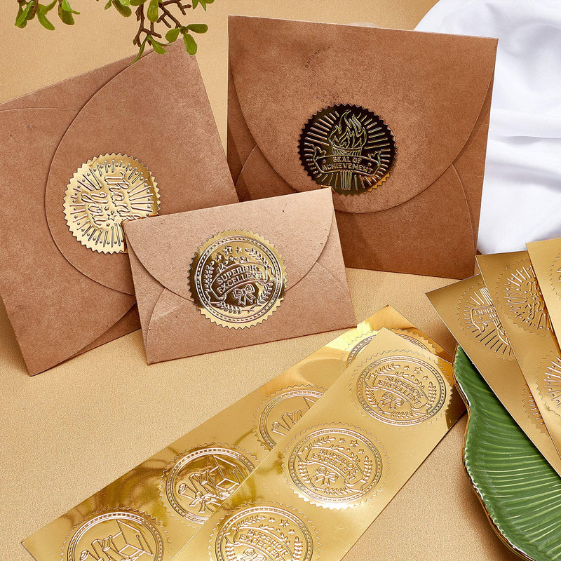 CRASPIRE Embossed Certificate Seals You Make a Difference Self Adhesive Embossed Seals Gold Stickers 100pcs Medal Decoration Labels for Envelopes Diplomas Certificates Awards Graduation