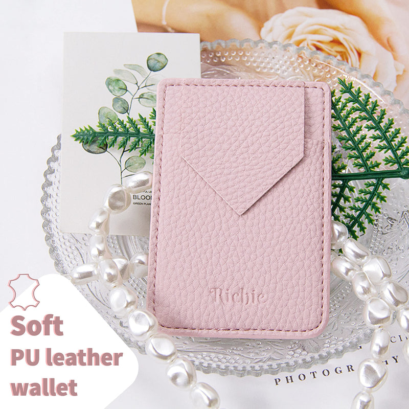 Richie Phone Wallet Case for Women for iPhone 13 Case with Strap - Includes Crossbody Pearl Necklace Lanyard & Adhesive PU Leather Credit Card Holder - Hands-Free Carrying - Clear, 6.1 Inches