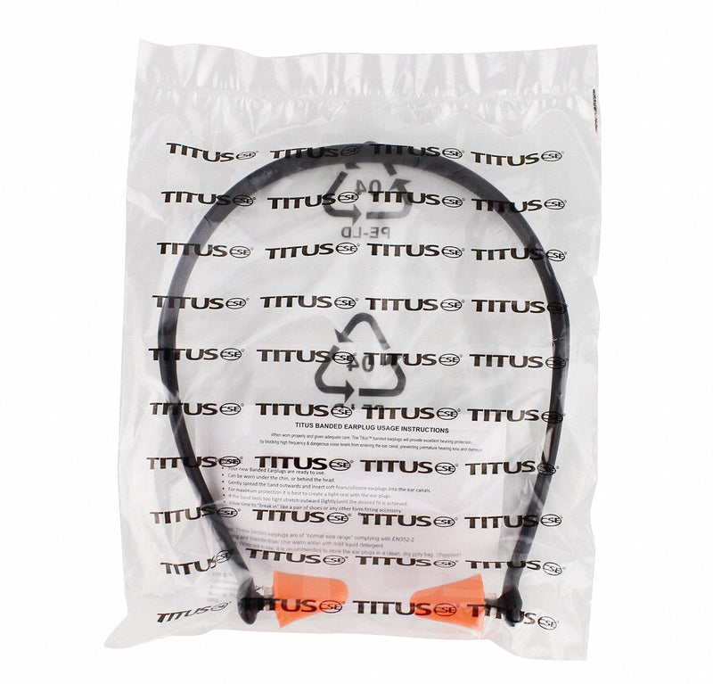 Titus U-Band - Over Ear Reuseable Banded Ear Plugs (25 Decibel, 2 Bands, 20 Replacement Plugs) 25 Decibel