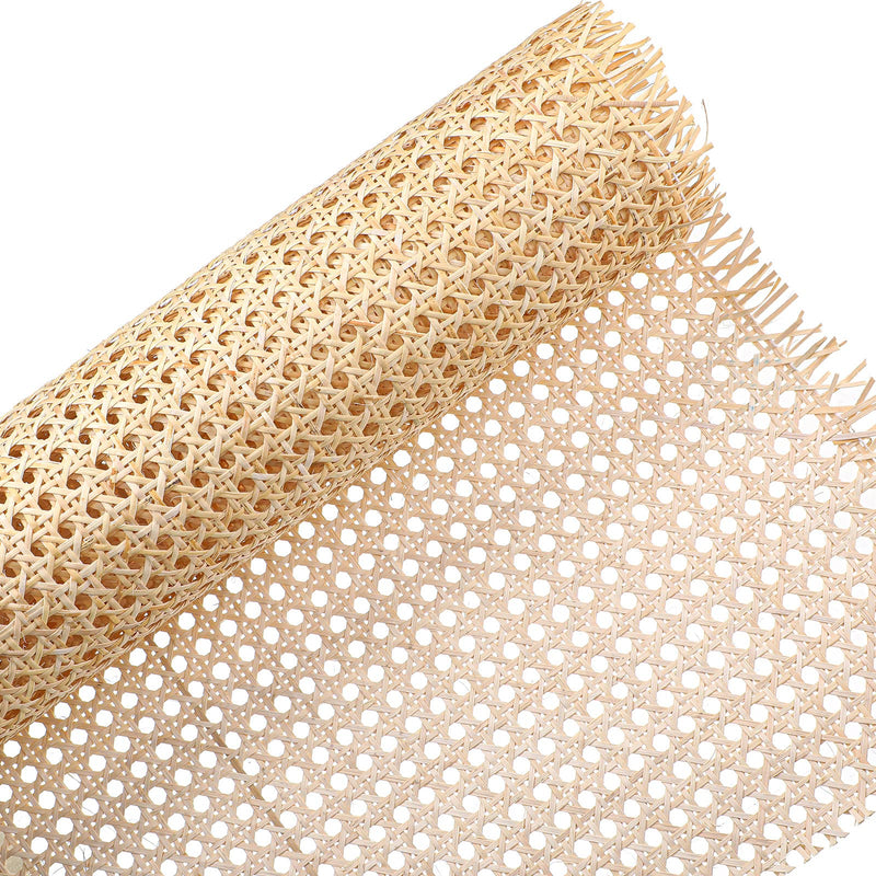 26'' Width Rattan Webbing for Caning Projects Nature Pre Woven 3 Feet Open Mesh Cane Webbing Sheet Rattan Cane Webbing Roll Fine Open Cane Mesh Wicker Material for Furniture Repair Supplies