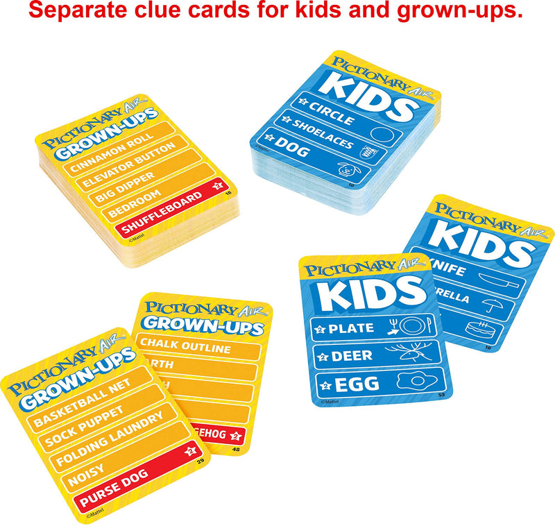 Mattel Pictionary Air Kids vs Grown-Ups Family Drawing Game, Links to Smart Devices, Gift for Kid, Family & Adult Game Night, Ages 6 Years & Older