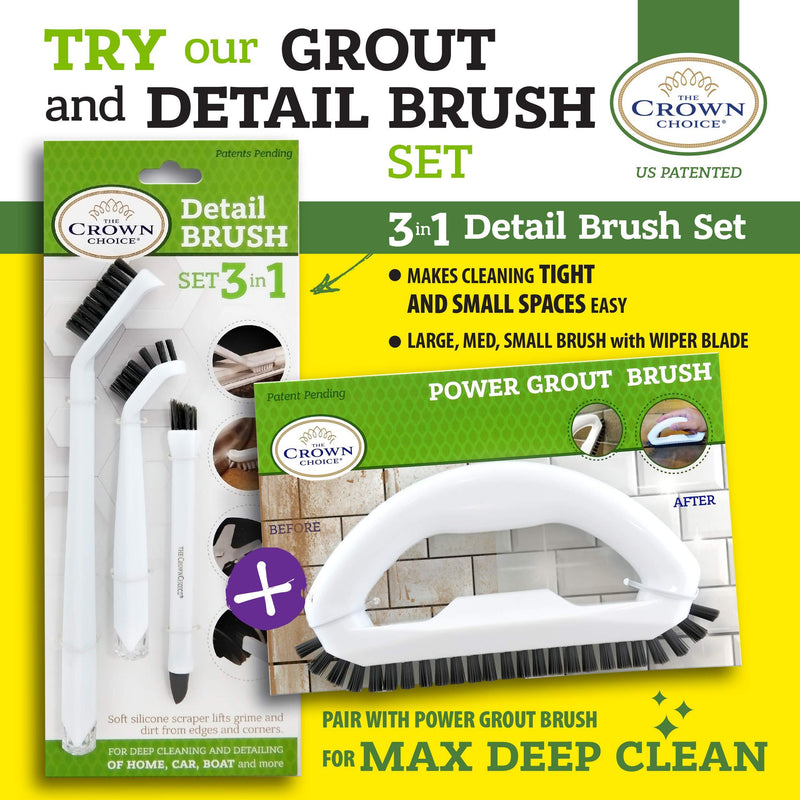 Grout Brush with Stiff Bristles – Clean Whiten Years of Dirty Grout Lines – Durable Hard Scrubbing Grout Cleaner Brush for Tile Floors – Comfortable Cleaning Handle – Tiles, Floors, Bathroom, Shower 1 Pack
