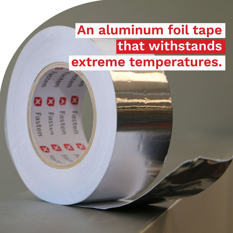 XFasten Aluminum Foil Reflective Duct Tape, 3.6 mil, 2 Inches x 55 Yards, Heavy-Duty HVAC Aluminum Metal Duct Tape for Metal Pipes, Air Vents, Furnace, and AC Units