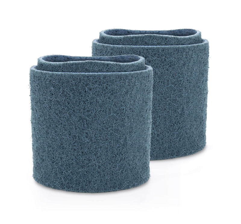 CS Unitec | PTX Fine Fleece Nonwoven Sleeve | Abrasive Grit Torque Grinder Tool Attachment for Scratch Removal| 3-1/2" Diameter x 4" Wide, Blue, (Pack of 4)