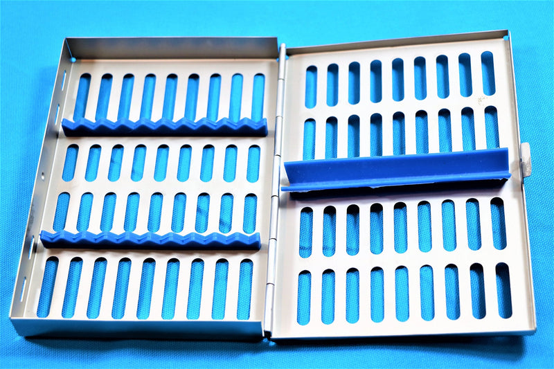 CYNAMED USA German Steel Dental Autoclave Sterilization Cassette Rack Box Tray for 10 Instruments