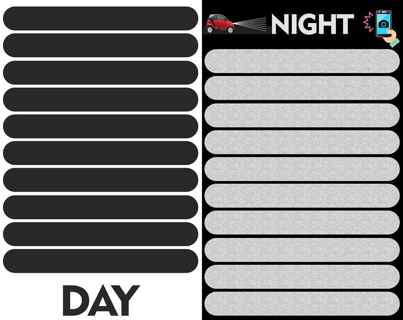10pcs High Visibility Warning Reflective Stickers Stripes Motorcycle Bike Bicycle Kit Decals Black Reflector Highly Night Safety Sign Visibility Universal Self - Adhesive D 61