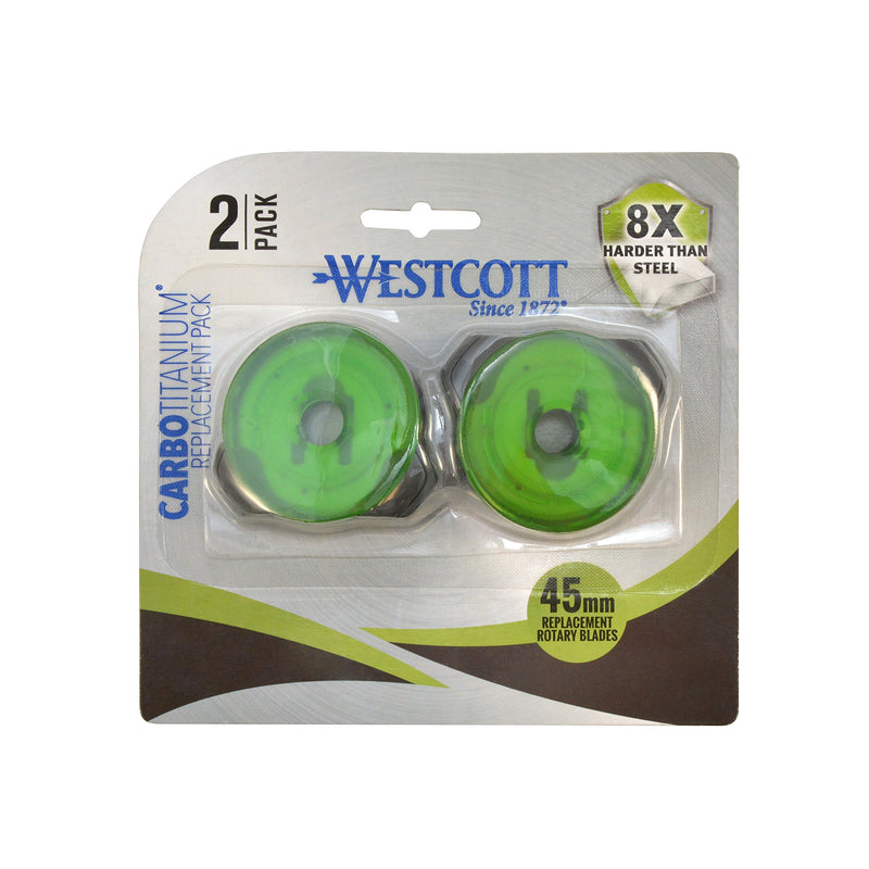 Westcott CarboTitanium 45mm Rotary Replacement Blade, 2-Pack