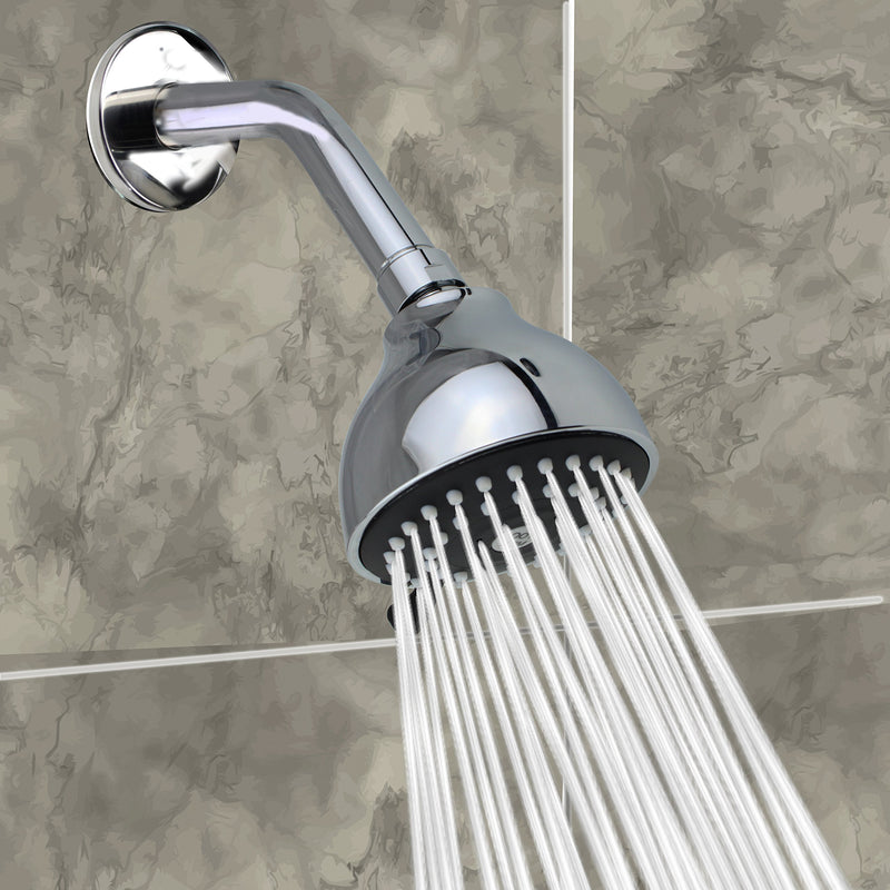 YOO.MEE High Pressure Fixed Shower Head - Strong Powerful Pressure Boosting against Low Flow Showers- 3 Function Wall Mount Rain Shower - Removable Water Restrictor - Luxury Chrome