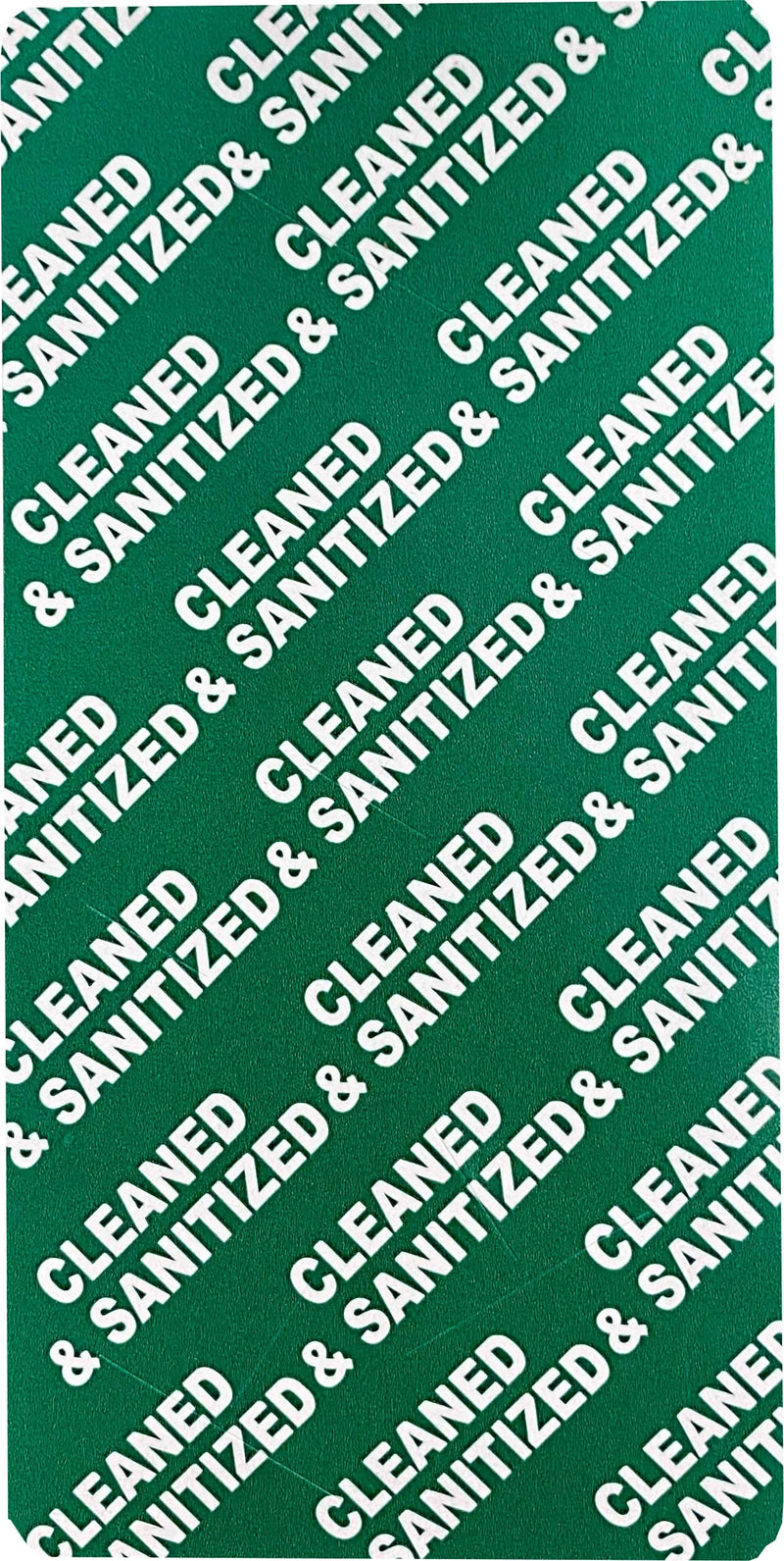 Green Cleaned and Sanitized Tamper Evident Seals, 2 x 4 Inch, 500 Total Labels