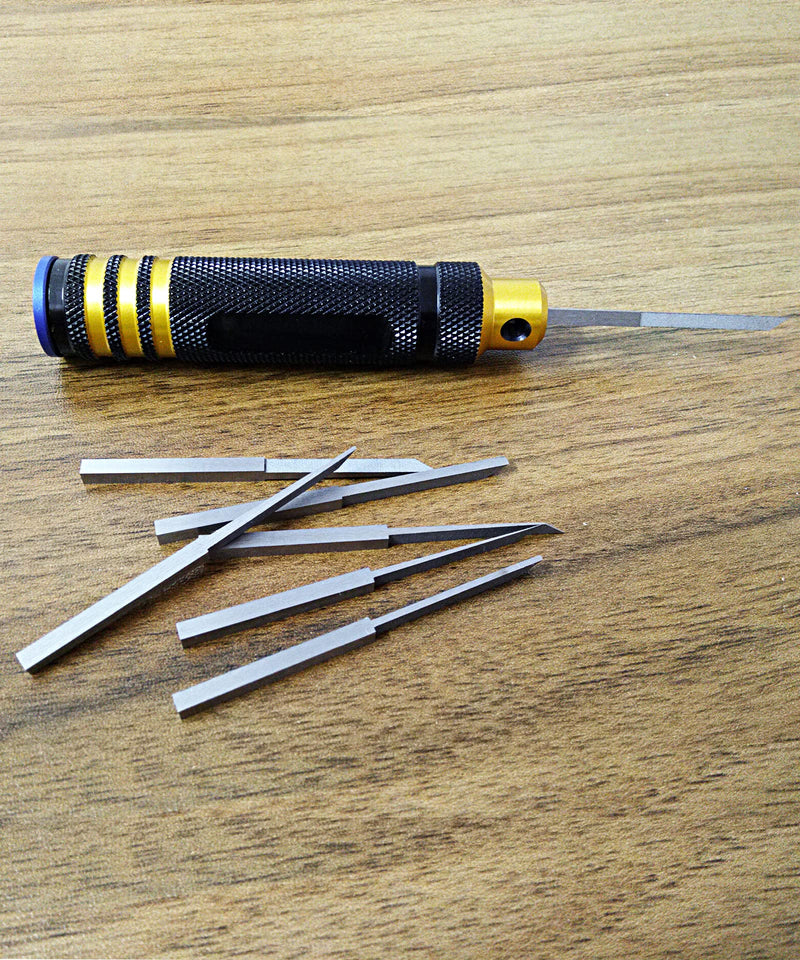 HOPLEX Model Chisel with 0.1/0.2/ 0.4/ 0.6/ 0.8/ 1.0/2.0mm Blade Gundam Resin Carved Scribe line Modeling Scriber