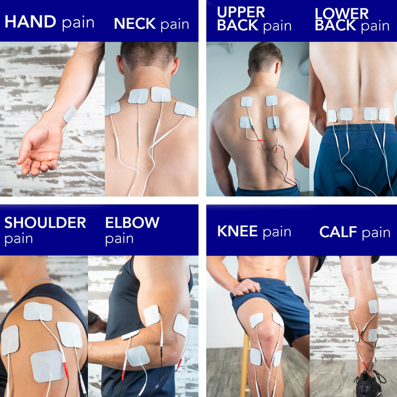 Roscoe Medical TENS Unit and EMS Muscle Stimulator - OTC TENS Machine for Back Pain Relief, Lower Back Pain Relief, Neck Pain, or Sciatica Pain Relief, Clinical Strength Stim Machine