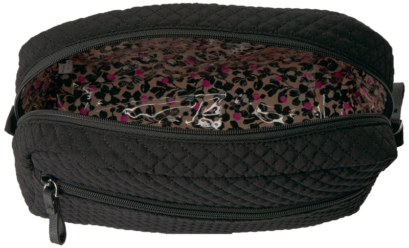 Vera Bradley Women's Microfiber Large Cosmetic Makeup Organizer Bag One Size Classic Black