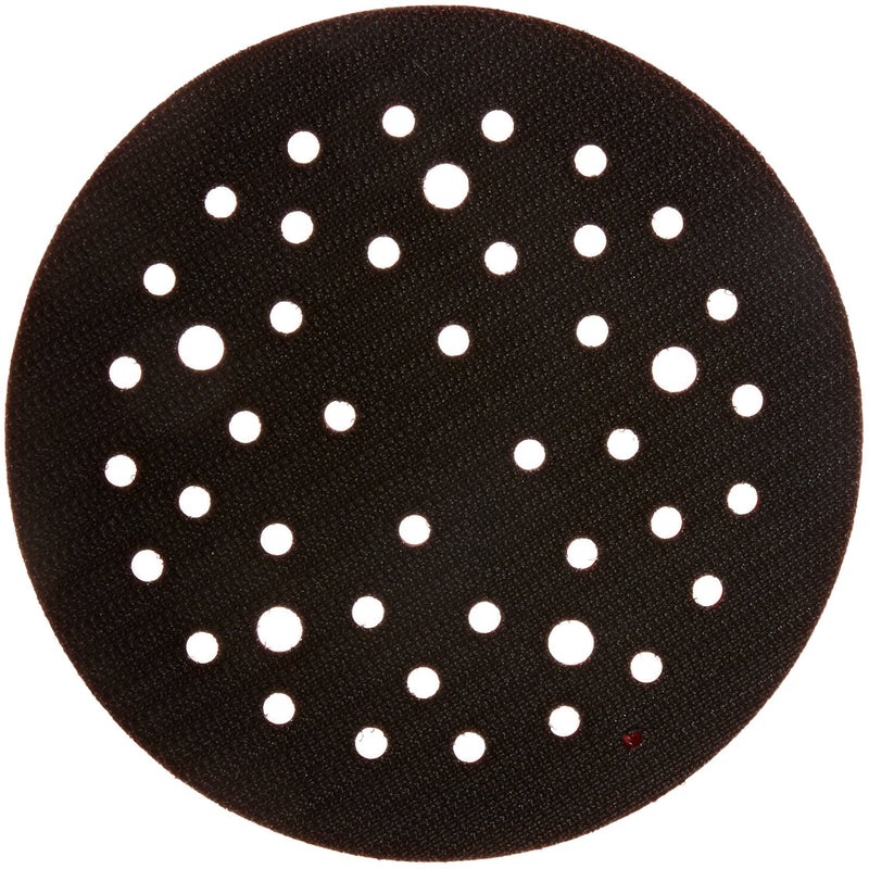 3M Hookit Clean Sanding Low Profile Disc Pad 20353, Hook and Loop Attachment, 5" Diameter x 3/8" Thick, 5/16"-24 External Thread, 44 Holes, Red