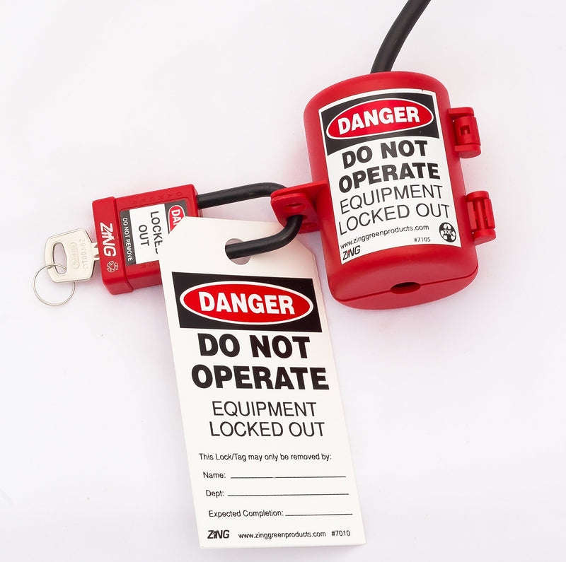 ZING 7105 RecycLockout Lockout Tagout, Small Plug Lockout, Recycled Plastic 1-Pack