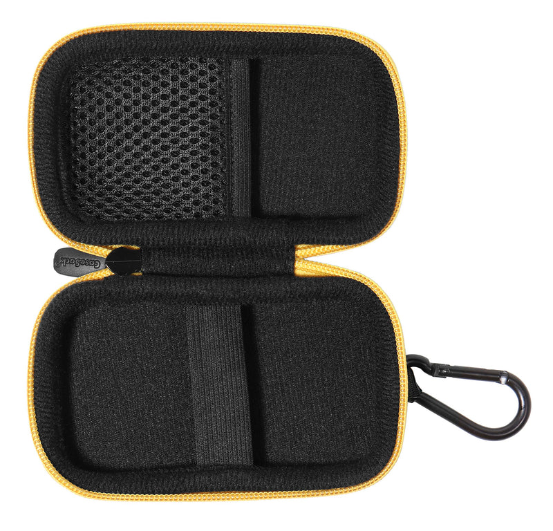 Handheld GPS Case Compatible with Garmin eTrex 22x, 32x, 10, 20, 20x, 30, 30x, 35t and Touch 35, 25, All in one Compact case for eTrex and Charger Cord Black with yellow zip