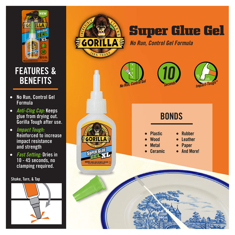 Gorilla Super Glue Gel XL, 25 Gram (Pack of 1) 1 - Pack